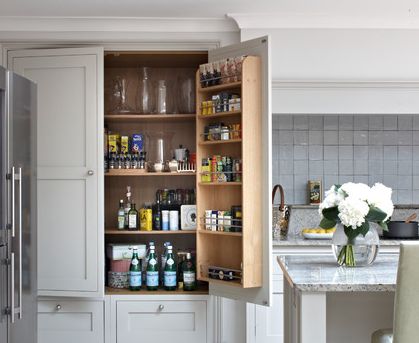 These are the best examples of kitchen s featuring pantry (s) in the cabinet (s). They're SO well done! | Design -er: Brayer Design Stand Alone Kitchen Pantry, No Pantry Solutions, Beautiful Pantry, Built In Pantry, Kitchen Transitional, Fancy Kitchens, Kitchen Pantry Storage, London Kitchen, Kitchen Pantry Design