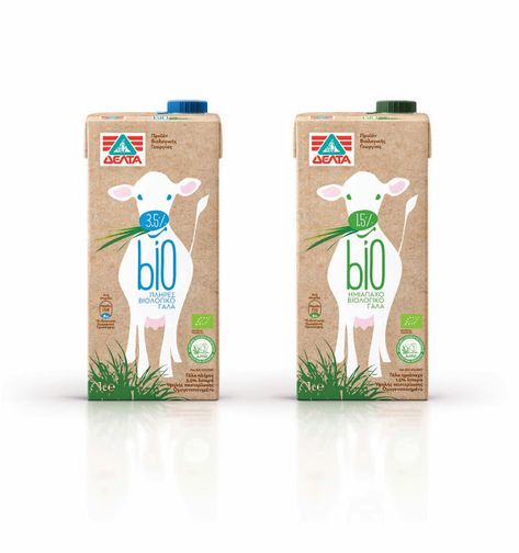 Delta Bio Organic Milk on Packaging of the World - Creative Package Design… Organic Milk Packaging, Dairy Products Packaging Design, Dairy Packaging, Dairy Brands, Packaging World, Organic Packaging, Spices Packaging, Carton Design, Milk Brands