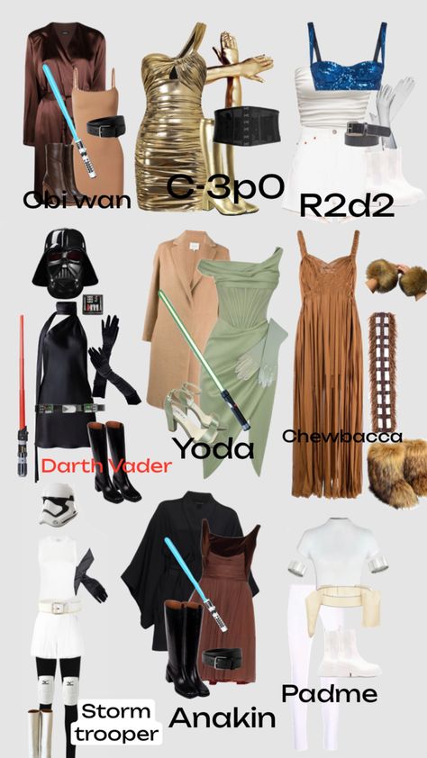 Disfraz Star Wars, Star Wars Halloween Costumes, Horror Halloween Costumes, Cute Group Halloween Costumes, Classy Halloween Costumes, Matching Halloween Costumes, Trio Halloween Costumes, Hot Halloween Outfits, Halloween Coustumes