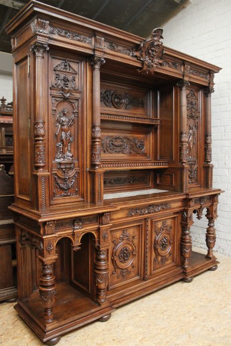 Cabinet Buffet, Wood Carving Furniture, Gothic Furniture, Carved Furniture, Victorian Furniture, Ornate Furniture, Fantastic Furniture, Wood Carving Art, Woodworking Furniture