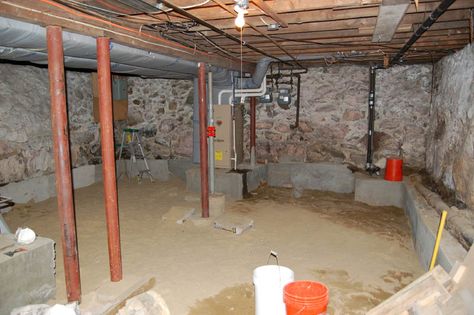 Renovating a 100 year old basement Cheap Basement Ideas, Basement Diy, Low Ceiling Basement, Small Basement Remodel, Old Basement, Basement Remodel Diy, Man Cave Basement, Basement Plans, Diy Basement