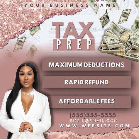 Tax Season 2024, Tax Professional Photoshoot, Tax Preparer Photoshoot, Tax Preparer Business Flyers, Tax Preparer Business, Prep Checklist, Tax Business, Tax Preparer, Digital Flyer