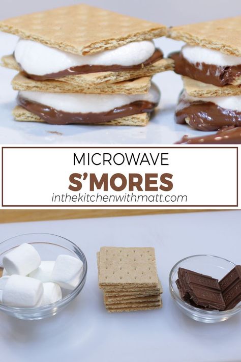 Plate of microwave s'mores. Smores Dessert Recipes, Easy Smores, Chocolate And Raspberry Tart, Smore Recipes, Grilled Fruit, Sweet Dips, Dessert Chocolate, So Yummy, Best Dessert Recipes