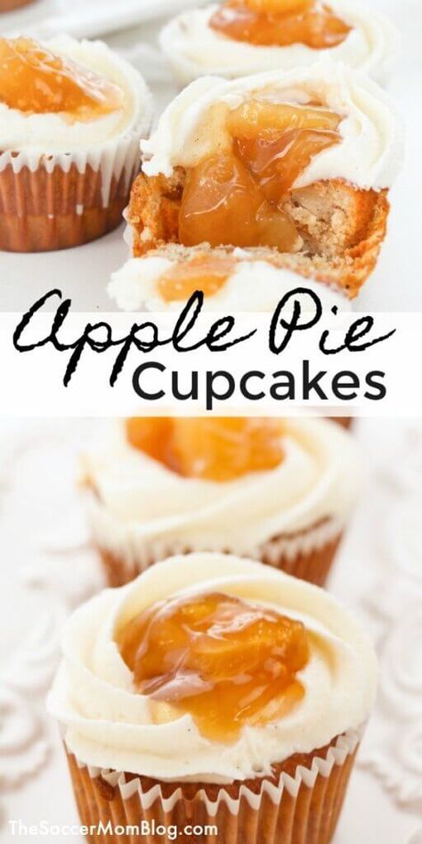 Crockpot Fried Apples, Apple Pie Cupcakes, Cinnamon Cupcakes, Fall Feast, Apple Cupcakes, Canned Apple Pie Filling, Pie Cupcakes, Cheesecake Mini, Apple Pie Filling