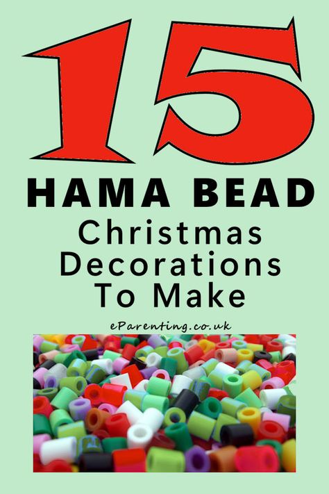 15 Hama Bead Christmas Decoration Ideas Bead Christmas Decorations, Hama Bead Christmas, Plastic Beads Melted, Plastic Bead Crafts, Hama Beads Christmas, Christmas Perler Beads, Beaded Christmas Decorations, Hama Beads Design, Christmas Decoration Ideas