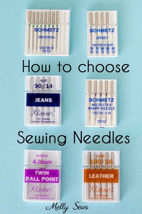 How to choose sewing machine needles - universal vs knit vs sharp needles - Melly Sews Sewing Needle Sizes, Sewing Machine Needle, Sewing 101, Sewing Machine Needles, Sew Ins, Beginner Sewing Projects Easy, Sewing Needles, Sewing Needle, Sewing Lessons