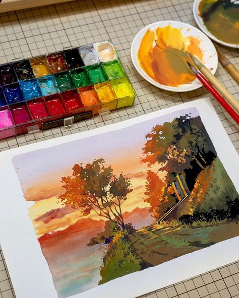 Painting In Watercolor, Art Gouache Painting, Paint For Beginners, Drawing Art Supplies, Watercolor For Beginners, Water Color Pencils, Posca Art, Diy Gifts For Friends, Amazing Paintings