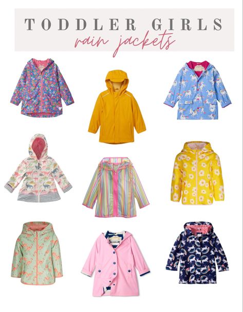 Toddler Raincoat, Girls Rain Coat, Colors For Spring, Raincoat Kids, Rain Gear, Wind Breaker, Toddler Fashion, Fun Prints, Kids' Fashion