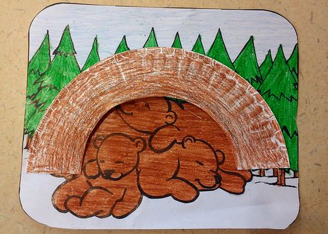 Hibernating Bear Craft                                                                                                                                                                                 More Hibernation Preschool Crafts, Hibernating Bear Craft, Bear Crafts Preschool, Hibernation Preschool Activities, Hibernation Crafts, Hibernating Bear, Hibernation Preschool, Animals That Hibernate, Bear Craft