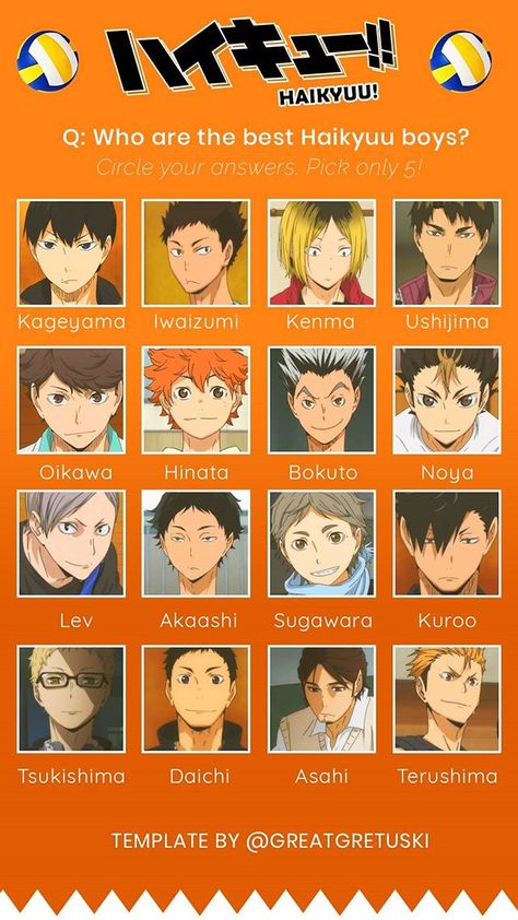 Anime Names List, Volleyball Anime, Haikyuu Characters, Comic Games, Blue Exorcist, Anime Crossover, Character Names, Guy Names