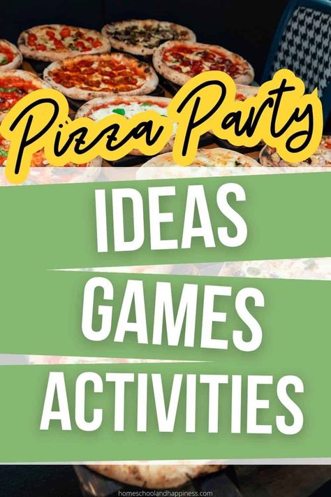 Pizza Party Ideas and Activities Valentines Pizza Party Ideas, Pizza And Wine Party Ideas, Make Your Own Pizza Party Ideas, Pizza Party Decorations Ideas, Italian Party Games For Adults, Pizza Party For Adults, Pizza Games For Kids, Italian Themed Party Games, Pizza Party Ideas Birthday Kids