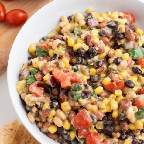 Cowboy Caviar with Avocado - The Ashcroft Family Table Fall Party Food Ideas, Food Ideas For A Crowd, Chicken Bowtie Pasta, Fall Party Food, Black Bean Dip, Kinds Of Beans, Bbq Side, Bean Salsa, Party Dip