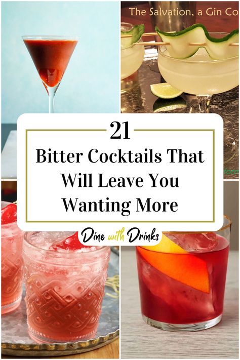 Collage of 4 bitter cocktails. Bitter Cocktail Recipes, Cherry Bitters Cocktails, Cocktails With Bitters, Bitter Cocktail, Bitters Cocktail Recipes, Morning Cocktail, Cocktail Bitters, Wanting More, Drink Up