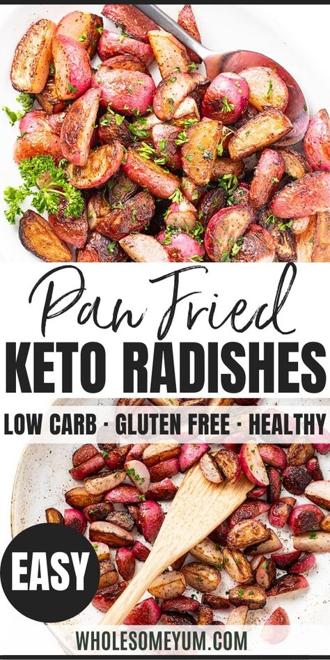 Cook Radishes, Keto Radishes, Sauteed Radishes, Fried Radishes, How To Cook Radishes, Radishes Recipe, Keto Veggies, Radish Recipes, Keto Sides