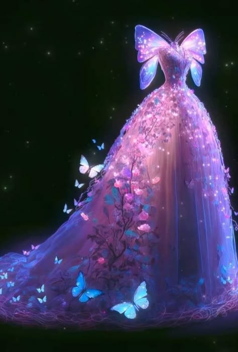 Butterfly Gown, Prom Dress Aesthetic, Ball Gowns Fantasy, Light Up Dresses, Dress Short Prom, Prom Dress Short, Tout Rose, Magical Dress, Dreamy Gowns