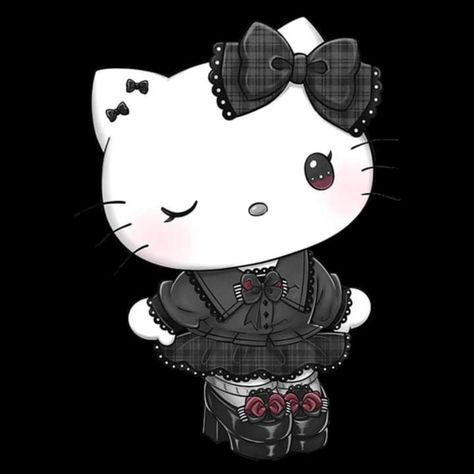 Hello Kitty Wallpaper Black, Pfp Gangsta, Gangsta Hello Kitty, Hello Kitty Painting, Hello Kitty Tattoo, Kitty Tattoo, Kitty Painting, Hello Kitty Pfp, Kitty Aesthetic