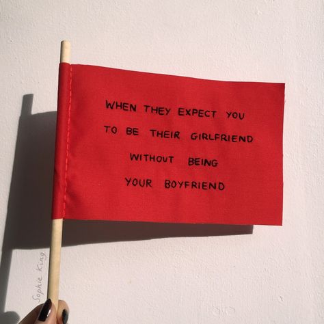 Red Flags In Men, Insta Quote, Diy Hand Embroidery, Vibe Vintage, Song Ideas, Negative Traits, Contemporary Embroidery, Feminist Quotes, Busy Bees