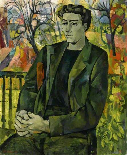 John Minton (English, 1917-1957), Boy in a Landscape (Eric Verrico), 1948. Oil on canvas, 76.7 x 63.7 cm. Royal Albert Memorial Museum, Exeter, Devon. Rugby Art, John Minton, Stage Designer, 25 December, British Artists, Memorial Museum, Art Uk, Portrait Paintings, Male Form