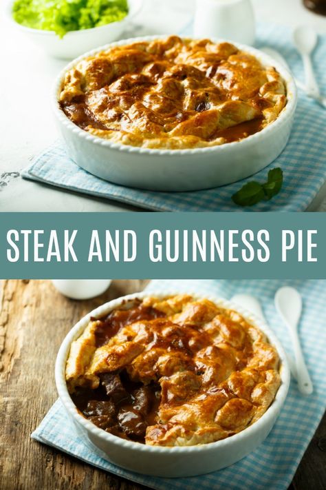 Steak And Guinness Pie, Irish Pub Food, Guinness Pie, Ale Pie, Steak Pie, Hp Sauce, Steak And Ale, Hearty Comfort Food, St Patricks Day Food