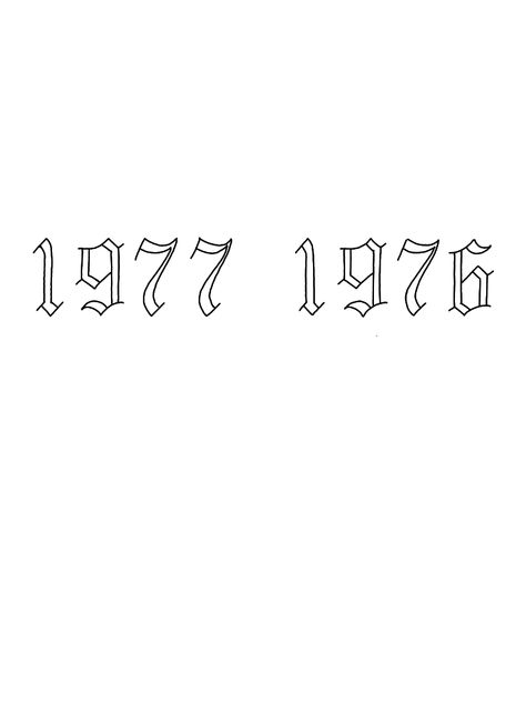 1957 Tattoo Number, 1976 Tattoo Fonts, Protect Your Energy Tattoo, 1976 Tattoo, 1977 Tattoo, Number Fonts Tattoo, Tattoo Number Fonts, Fonts For Logos, Number Tattoo Fonts