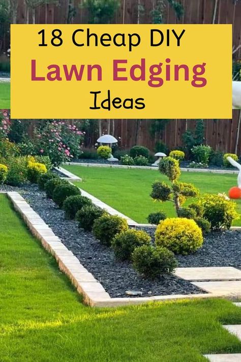 Garden Edging Ideas Cheap, Easy Landscaping Front Yard, Lawn Edging Ideas, Garden Lawn Edging, Lawn Problems, Lawn Leveling, Lawn Borders, Brick Garden Edging, Front Lawn Landscaping