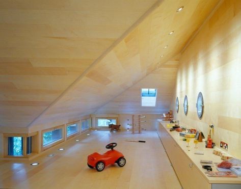 cool attic playroom Attic Playroom Ideas, Attic Library, Attic Staircase, Attic Renovation Ideas, Attic Doors, Attic Ladder, Attic Window, Attic Playroom, Attic Loft