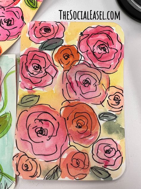 How to Make Watercolor Postcards Watercolor Postcards Ideas, Making Postcards, Simple Watercolor Flowers, Watercolor Postcards, Learn Acrylic Painting, Postcards Diy, How To Make Water, Watercolour Cards, Waterproof Pen