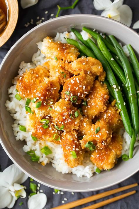 Chicken Honey Garlic, Crockpot Shredded Chicken, Best Baked Chicken Recipe, Baked Honey Garlic Chicken, Oven Baked Chicken Tenders, Panko Chicken, Chicken Honey, Baked Chicken Tenders, Cafe Delites