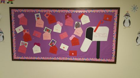 Birthday Bulletin Board Ideas, Birthday Display In Classroom, Birthday Bulletin Board, Valentine Bulletin Boards, Valentine Craft Decorations, Birthday Board Classroom, Valentines Day Bulletin Board, Star Wars Valentines, Valentines Letter