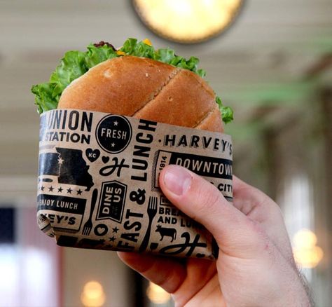 Harveys Identity Design by Tad Carpenter Food Truck Design Logo, Tad Carpenter, Burger Packaging, Sandwich Packaging, Sandwich Bar, Trendy Food, Food Branding, Food Truck Design, Burger Bar