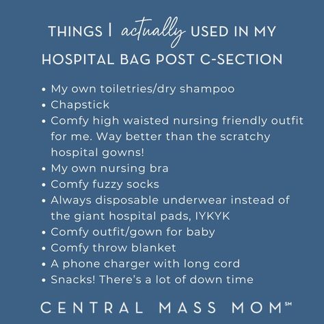 April is C-section awareness month, so we're sharing the items to pack in your hospital bag that will actually get used! Thanks to contributor @kristaelizabeth_xo for sharing your list of post C-section hospital bag must haves! Hospital Bag For C Section, C Section Hospital Bag, Hospital Bag Must Haves, Bag Must Haves, Post C Section, C Section, Hospital Bag, Must Haves, Quick Saves