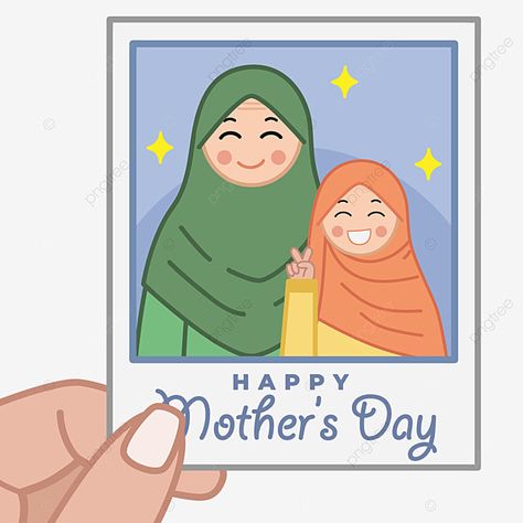 Polaroid Png, Marco Polaroid, Mother Clipart, Happy Mother Day, Digital Illustration Tutorial, Mothers Day Poster, Happy Mother's Day Card, Muslim Girl, Happy Mother