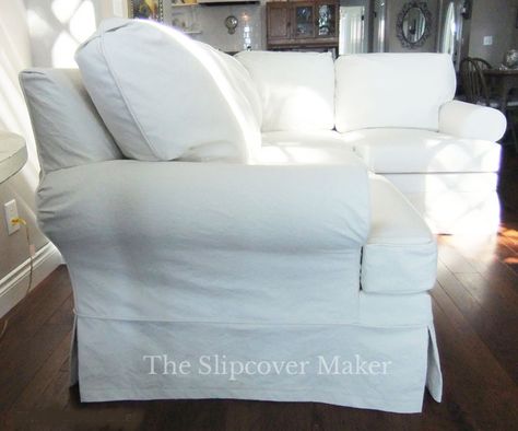 White Slipcover Sofa, White Slipcovers, Custom Slipcovers, Washable Slipcovers, Slip Covers, Ottoman Slipcover, Upholstery Diy, Furniture Update, Sectional Slipcover