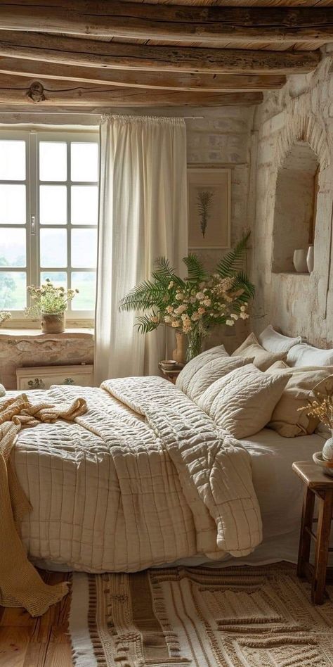 Hippie Farmhouse, Cozy Small Bedroom, Cozy Small Bedrooms, Small Bedroom Ideas, Small Bedroom Designs, Cottage Bedroom, Dreamy Bedrooms, Stay In Bed, Bedroom Designs