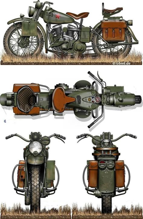 Harley Davidson Blueprint, Army Motorcycle, Harley Davidson Wla, Steampunk Motorcycle, Military Motorcycle, 3d Karakter, Vintage Harley Davidson Motorcycles, Motorcycle Drawing, Motorcycle Illustration