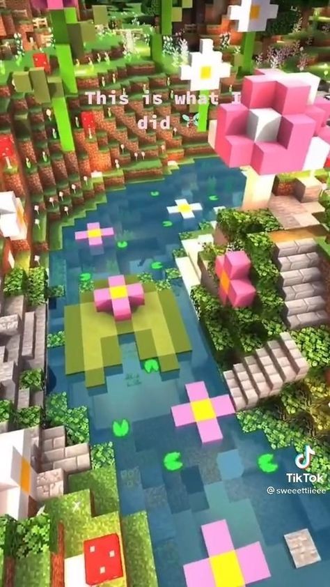 Minecraft Beach House Interior, Minecraft Heart House, Colorful Minecraft Builds, Cottage Core Minecraft, Minecraft Cottagecore, Cute Minecraft, Rumah Minecraft Sederhana, Minecraft Seed, Minecraft Interior Design