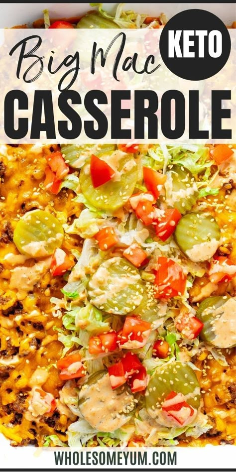 Keto Big Mac Casserole Recipe Keto Big Mac Casserole, Big Mac Casserole, Keto Big Mac, Healthy Casserole, Low Carb Casseroles, Keto Casserole, Healthy Casseroles, Low Carb Breakfast Recipes, Low Carb Diet Recipes