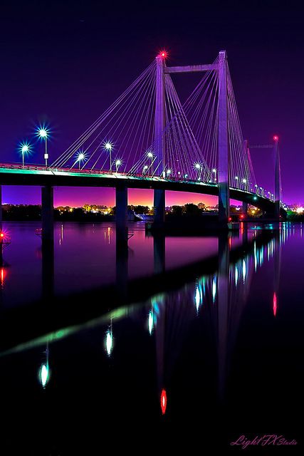 Cable Bridge, WA. Bridges Quotes, Bridge Lighting, Amazing Bridges, Cable Bridge, Beautiful Bridges, Love Bridge, Bridge Over Troubled Water, New Retro Wave, Tri Cities