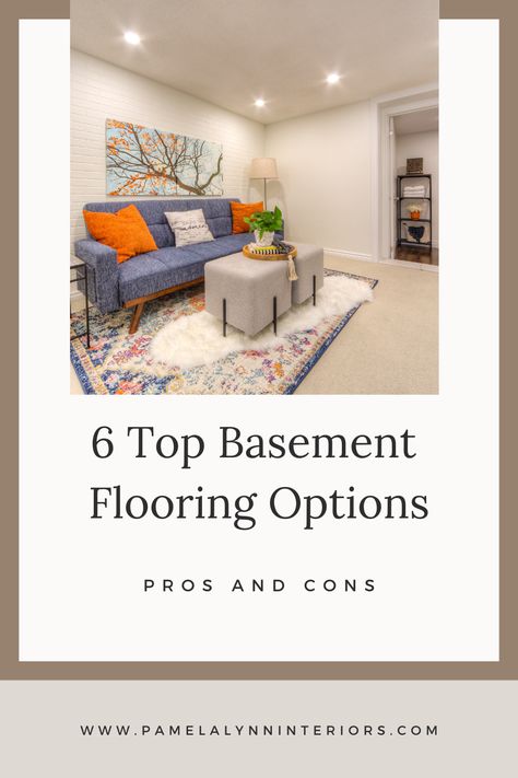 What are the Top 6 basement flooring options? Learn the 6 Best Options and Pros & Cons of each. Flooring Ideas For Basement, Flooring For Basement, Best Basement Flooring, Finished Basement Flooring, How To Seal Basement Floor, Uneven Basement Floor, Basement Floor, How To Install Basement Flooring, Basement Floor Ideas