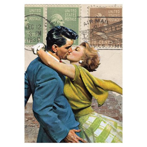 50s Art, Old Fashioned Love, Vintage Kiss, Kiss Art, Vintage Illustration Art, Couple Poses Reference, Vintage Couples, Romance Art, Vintage Romance