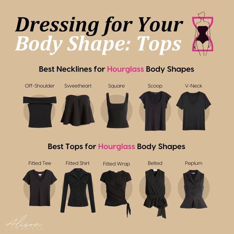 Short Torso Hourglass Outfits, Dressing For Hourglass Body Type, Hour Glass Body Shape Outfit Ideas, Hourglass Casual Outfits, Tops For Hourglass Shape, How To Style Hourglass Shape, Outfit Ideas For Hourglass Shape, How To Dress For Hourglass Shape, Hourglass Outfits Casual