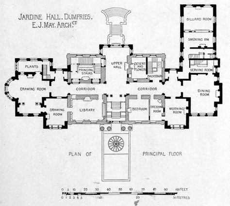 Plan for Jardine Hall, Dumfries Architecture Vocabulary, Highclere Castle Floor Plan, Salvatore Boarding House, Floorplan Ideas, Bloxburg School, Regency Architecture, Manor Floor Plan, Castle Layout, Mansion Plans