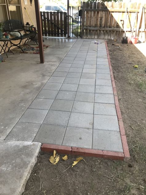 Cinder Block Patio Floor, Cinder Block Deck, Diy Cement Patio, Paver Patio Ideas On A Budget, Patio Under Decks, Paver Ideas, Backyard Plans, Patio Blocks, Farmhouse Fireplace Decor