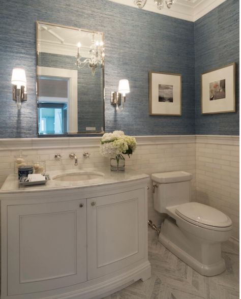 Floor and Decor Review and Remodel Options - Classic Powder Room, Small Remodel, Trendy Bathroom, Bath Room, Marble Bathroom, Bathroom Renos, Bathroom Wallpaper, Bath Remodel, Bath Design