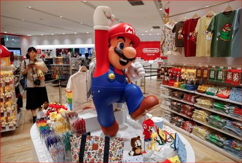 Mario Shopping Kart: Nintendo unveils Tokyo store to lure casual gamers Nintendo Shop, Super Nintendo World, Nintendo Store, Nintendo World, Popular Characters, Japanese Store, Universal Studios Japan, Wakayama, Anime Store