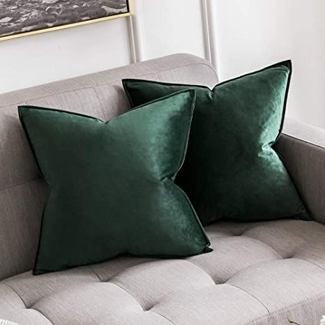 MIULEE Pack of 2 Decorative Velvet Throw Pillow Cover Soft Pillowcase Solid Square Cushion Case for Sofa Bedroom Car 26x26 Inch Army Green Nola House, Christmas Sofa, Green Pillow Covers, Sofa Pillow Covers, Green Pillows, Velvet Throw, Velvet Pillow Covers, Velvet Throw Pillows, Sofa Bedroom