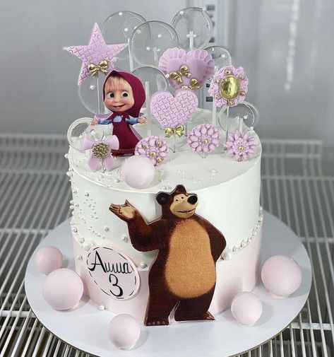 Cake Designs For Girls Kids, Cake For Girls Birthday Kids, Masha Cake Birthday, 2nd Birthday Cake For Girl, 3rd Birthday Cake For Girl, Birthday Cake Girls Kids, Birthday Cake For Girls Kids, Masha Cake, Princess Theme Cake