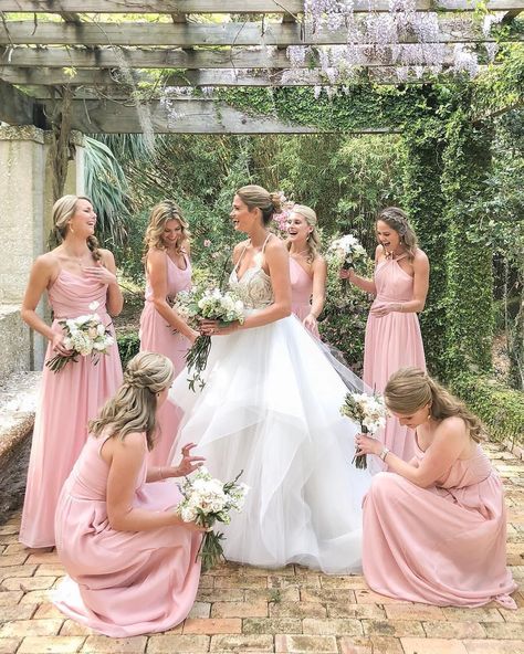 shades of pink for a wedding,pink bridesmaid dresses,blush pink color dress,blush pink dress, Long Bridesmaid Dresses #wedding #pinkbridesmaiddresses #blushbridesmaid Blush Pink Bridesmaids, Blush Pink Bridesmaid Dresses, Neutral Bridesmaid Dresses, Blush Bridesmaids, Pink Bridesmaid Dress, Wedding Picture Poses, Pink Bridesmaid Dresses, Wedding Dress Pictures, Wedding Photos Poses