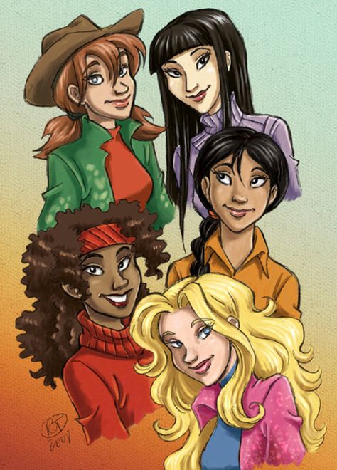 Tea Sisters_as girls by roby-boh on DeviantArt Thea Sister, Humanized Characters, Thea Sisters, Thea Stilton, Geronimo Stilton, Frozen Pictures, Violet Aesthetic, Books Series, Kids Book Series