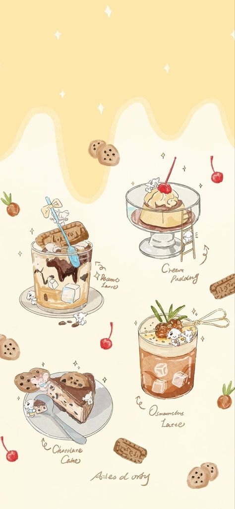 𓆩♡𓆪 Cute Food Wallpaper Iphone, Bakery Wallpaper, Cute Food Wallpaper, Desain Quilling, Cute Tumblr Wallpaper, Cute Pastel Wallpaper, Soft Wallpaper, Cute Simple Wallpapers, Pink Wallpaper Iphone